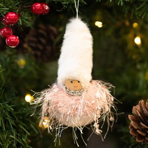 Gisela Graham Assorted Pink & White Girl With Woolly Hat Tree Decoration Gisela Graham Assorted Pink & White Girl With Woolly Hat Tree Decoration