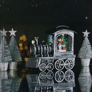 Premier Snowman Train LED Glitter Water Spinner Light Premier Snowman Train LED Glitter Water Spinner Light