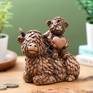 Lesser & Pavey Hughie Highland Cow & Calf with Heart Ornament Lesser & Pavey Hughie Highland Cow & Calf with Heart Ornament