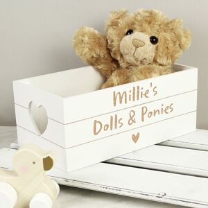 Personalised Memento Company Personalised Free Text Heart White Wooden Crate Personalised Memento Company Personalised Free Text Heart White Wooden Crate
