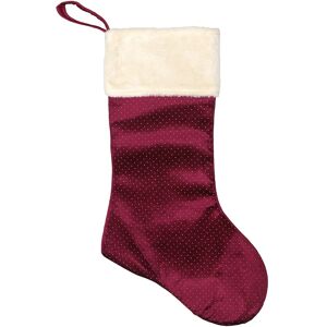 Premier Burgundy Velour Christmas Stocking with Gold Spots Premier Burgundy Velour Christmas Stocking with Gold Spots