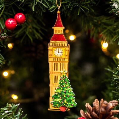Gisela Graham Big Ben Wooden Tree Decoration Gisela Graham Big Ben Wooden Tree Decoration