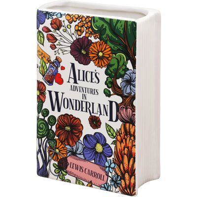 Steel Mill Alice In Wonderland Large Book Vase - Book-shaped Ceramic Display Piece Steel Mill Alice In Wonderland Large Book Vase - Book-shaped Ceramic Display Piece