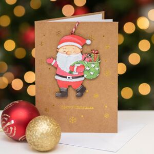 Alljoy Design Santa Keepsake Christmas Card with Tree Decoration Alljoy Design Santa Keepsake Christmas Card with Tree Decoration