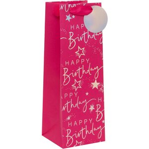 Glick Happy Birthday Script Pink Extra Large Bottle Gift Bag Glick Happy Birthday Script Pink Extra Large Bottle Gift Bag