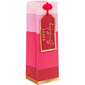 Glick Pink Happy Birthday Stripe Bottle Gift Bag Glick Pink Happy Birthday Stripe Bottle Gift Bag