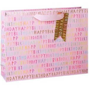 Glick Paper Salad Pink Birthday Script Landscape Large Gift Bag Glick Paper Salad Pink Birthday Script Landscape Large Gift Bag