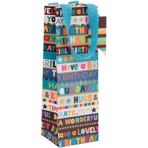Glick Paper Salad Birthday Blue Stripe Bottle Birthday Gift Bag Glick Paper Salad Birthday Blue Stripe Bottle Birthday Gift Bag