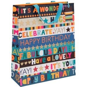 Glick Paper Salad Birthday Blue Stripe Extra Large Birthday Gift Bag Glick Paper Salad Birthday Blue Stripe Extra Large Birthday Gift Bag