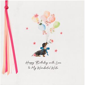 Five Dollar Shake Dachshund Balloons Wonderful Wife Luxury Birthday Card Five Dollar Shake Dachshund Balloons Wonderful Wife Luxury Birthday Card