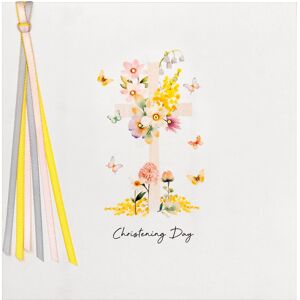 Five Dollar Shake Floral Cross Luxury Christening Day Card Five Dollar Shake Floral Cross Luxury Christening Day Card