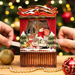 Alljoy Design Santa’s Elves Paper Theatre 3D Pop Up Christmas Card Alljoy Design Santa’s Elves Paper Theatre 3D Pop Up Christmas Card