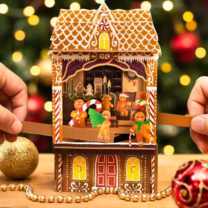 Alljoy Design Gingerbread House Paper Theatre 3D Pop Up Christmas Card Alljoy Design Gingerbread House Paper Theatre 3D Pop Up Christmas Card