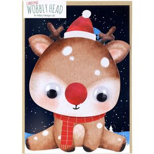Alljoy Design Reindeer 3D Wobbly Head Christmas Card Alljoy Design Reindeer 3D Wobbly Head Christmas Card
