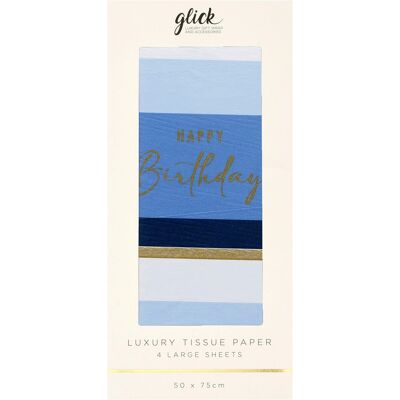 Glick Blue Birthday Stripe Tissue Paper Glick Blue Birthday Stripe Tissue Paper