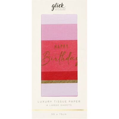 Glick Pink Birthday Stripe Tissue Paper Glick Pink Birthday Stripe Tissue Paper