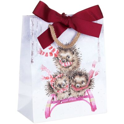 Wrendale Designs ‘Sledgehogs’ Small Christmas Gift Bag Wrendale Designs ‘Sledgehogs’ Small Christmas Gift Bag