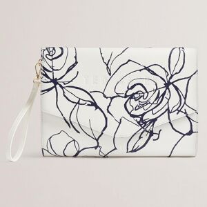 Ted Baker ALMIKON Cream Linear Rose Envelope Pouch Bag Ted Baker ALMIKON Cream Linear Rose Envelope Pouch Bag