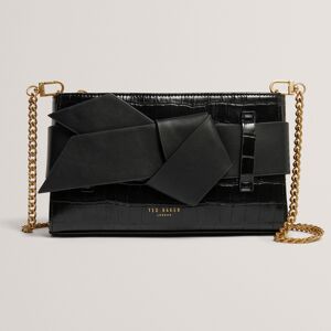 Ted Baker JJOSANA Croc Effect Black Bow Clutch Bag - Clutch Bag Ted Baker JJOSANA Croc Effect Black Bow Clutch Bag - Clutch Bag
