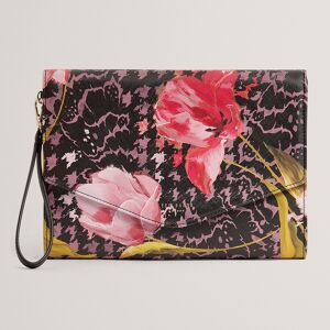 Ted Baker TARLLA Black Floral Check Print Envelope Pouch Bag Ted Baker TARLLA Black Floral Check Print Envelope Pouch Bag