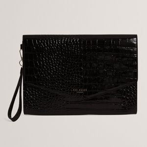 Ted Baker WESSLIE Black Croc Effect Envelope Pouch Bag Ted Baker WESSLIE Black Croc Effect Envelope Pouch Bag