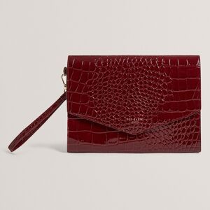 Ted Baker WESSLIE Wine Croc Effect Envelope Pouch Bag Ted Baker WESSLIE Wine Croc Effect Envelope Pouch Bag