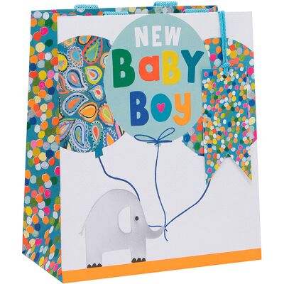 Glick - Paper Salad Elephants New Baby Boy - Blue - Gift Bag Glick - Paper Salad Elephants New Baby Boy - Blue - Gift Bag