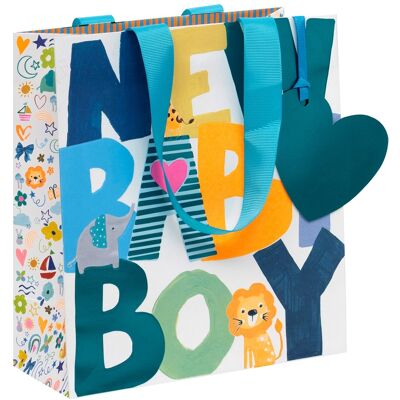 Glick Paper Salad New Baby Boy Medium Gift Bag Glick Paper Salad New Baby Boy Medium Gift Bag