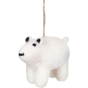 East of India Needle Felted Christmas Polar Bear Hanging Decoration East of India Needle Felted Christmas Polar Bear Hanging Decoration
