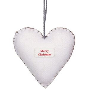East of India Medium Embroidered Cream Felt Heart ‘Merry Christmas’ Decoration East of India Medium Embroidered Cream Felt Heart ‘Merry Christmas’ Decoration