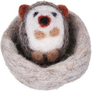 East of India Miniature Needle Felted Sleeping Hedgehog Decoration East of India Miniature Needle Felted Sleeping Hedgehog Decoration