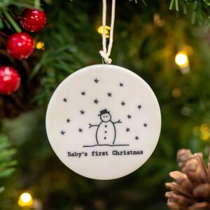 East of India ‘Baby’s First Christmas’ Flat Porcelain Bauble East of India ‘Baby’s First Christmas’ Flat Porcelain Bauble