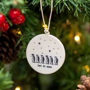 East of India ‘Let It Snow’ Flat Porcelain Bauble East of India ‘Let It Snow’ Flat Porcelain Bauble