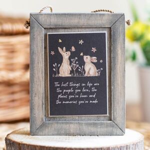 East of India Meadow Friends Rabbits Wooden Sign East of India Meadow Friends Rabbits Wooden Sign