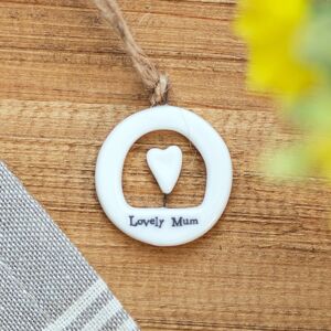 East of India ‘Lovely Mum’ Cut Out Porcelain Hanger East of India ‘Lovely Mum’ Cut Out Porcelain Hanger