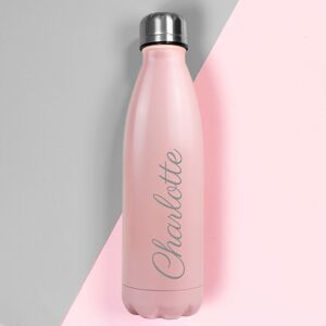 Personalised Memento Company Personalised Pink Metal Insulated Drinks Bottle Personalised Memento Company Personalised Pink Metal Insulated Drinks Bottle
