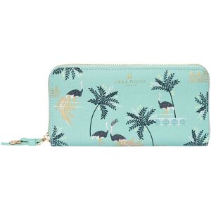 Sara Miller Mint Ostrich & Palms Large Zip Purse Sara Miller Mint Ostrich & Palms Large Zip Purse
