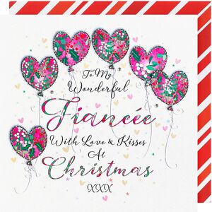 Wendy Jones-Blackett Heart Balloons ‘Fiancée’ Pink Luxury Christmas Card Wendy Jones-Blackett Heart Balloons ‘Fiancée’ Pink Luxury Christmas Card