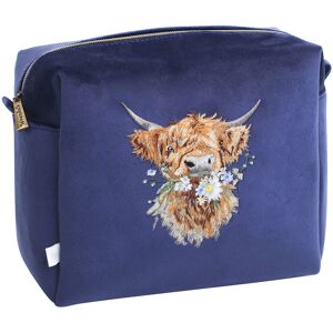 Wrendale Designs Daisy Coo Highland Cow Embroidered Cosmetic Bag - Large Wrendale Designs Daisy Coo Highland Cow Embroidered Cosmetic Bag - Large