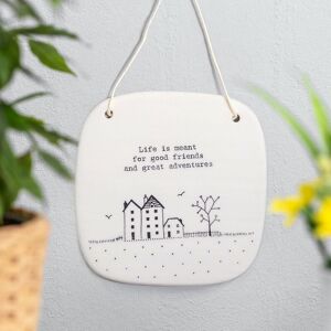 East of India ‘Adventures’ Square Porcelain Hanging Sign East of India ‘Adventures’ Square Porcelain Hanging Sign