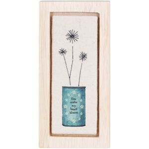 East of India ‘You Make My Heart Bloom’ Flower Picture Wooden Sign East of India ‘You Make My Heart Bloom’ Flower Picture Wooden Sign