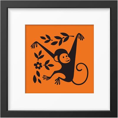 Magpie Hornsea Monkey Orange Framed Art Print Magpie Hornsea Monkey Orange Framed Art Print
