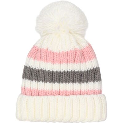 Temptation White & Pink Children’s Bobble Hat Temptation White & Pink Children’s Bobble Hat