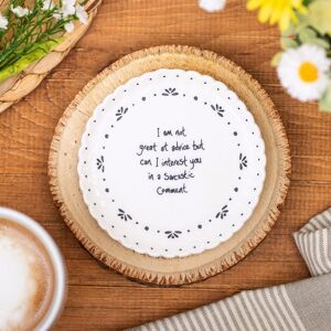 East of India ‘I Am Not Great At Advice But Sarcasm’ Scallop Coaster East of India ‘I Am Not Great At Advice But Sarcasm’ Scallop Coaster