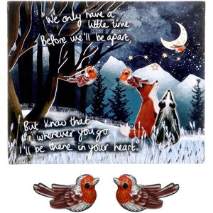 Fox Under The Moon ‘In Your Heart’ Robin Silver Plated Earrings Fox Under The Moon ‘In Your Heart’ Robin Silver Plated Earrings