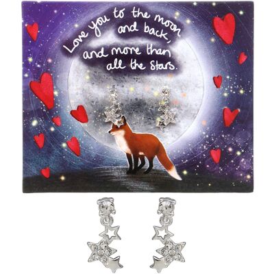 Fox Under The Moon ‘Love you’ Star Silver Plated Earrings Fox Under The Moon ‘Love you’ Star Silver Plated Earrings