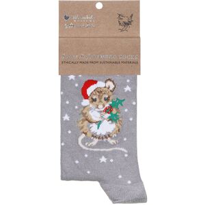 Wrendale Designs ‘Christmouse’ Grey Mouse Women's Bamboo Christmas Socks Wrendale Designs ‘Christmouse’ Grey Mouse Women's Bamboo Christmas Socks