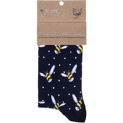 Wrendale Designs ‘Busy Bee’ Navy Bumblebee Women’s Bamboo Socks Wrendale Designs ‘Busy Bee’ Navy Bumblebee Women’s Bamboo Socks