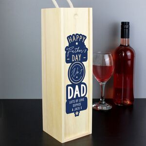 Personalised Memento Company Personalised Happy Father’s Day No.1 Dad Wooden Wine Bottle Box Personalised Memento Company Personalised Happy Father’s Day No.1 Dad Wooden Wine Bottle Box