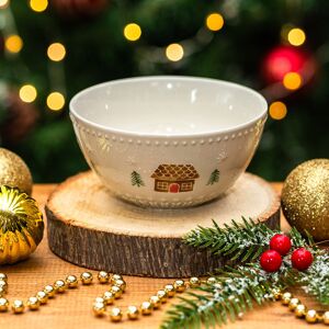 Gisela Graham Gingerbread House Stoneware Bowl Large Gisela Graham Gingerbread House Stoneware Bowl Large